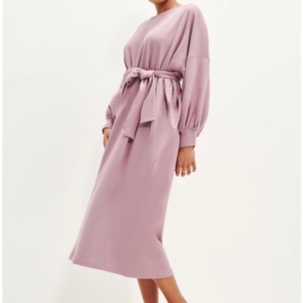 Soft Mauve Sweatshirt Dress, one-size-fits-all